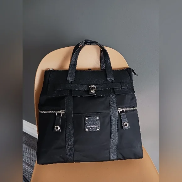 Henri Bendel Jetsetter Black Nylon/ Leather Backpack - Picture 1 of 11